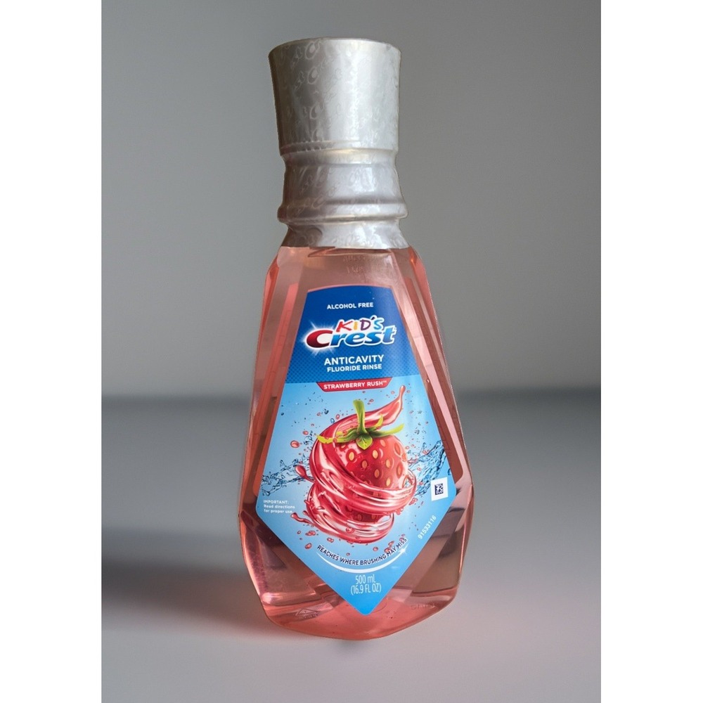 Crest Kids Anticavity Fluoride Rinse Strawberry Rush 16.9oz 2 Pack Exp 07/2027